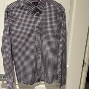 UNTUCKit Men's Plaid Shirt - Blue and White